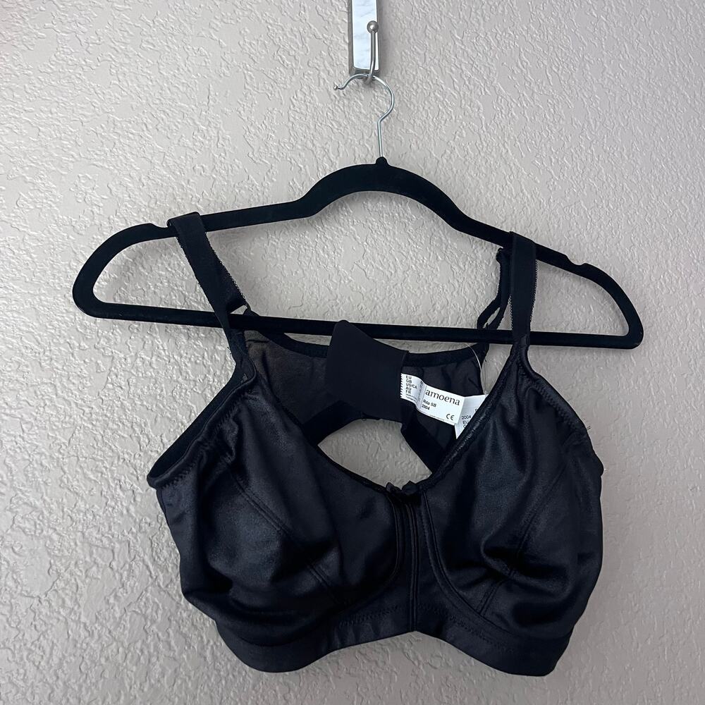 NWT Amoena Rita Soft Cup Bra Black Sheen 38C New Wire Free Comfort - Picture 2 of 5